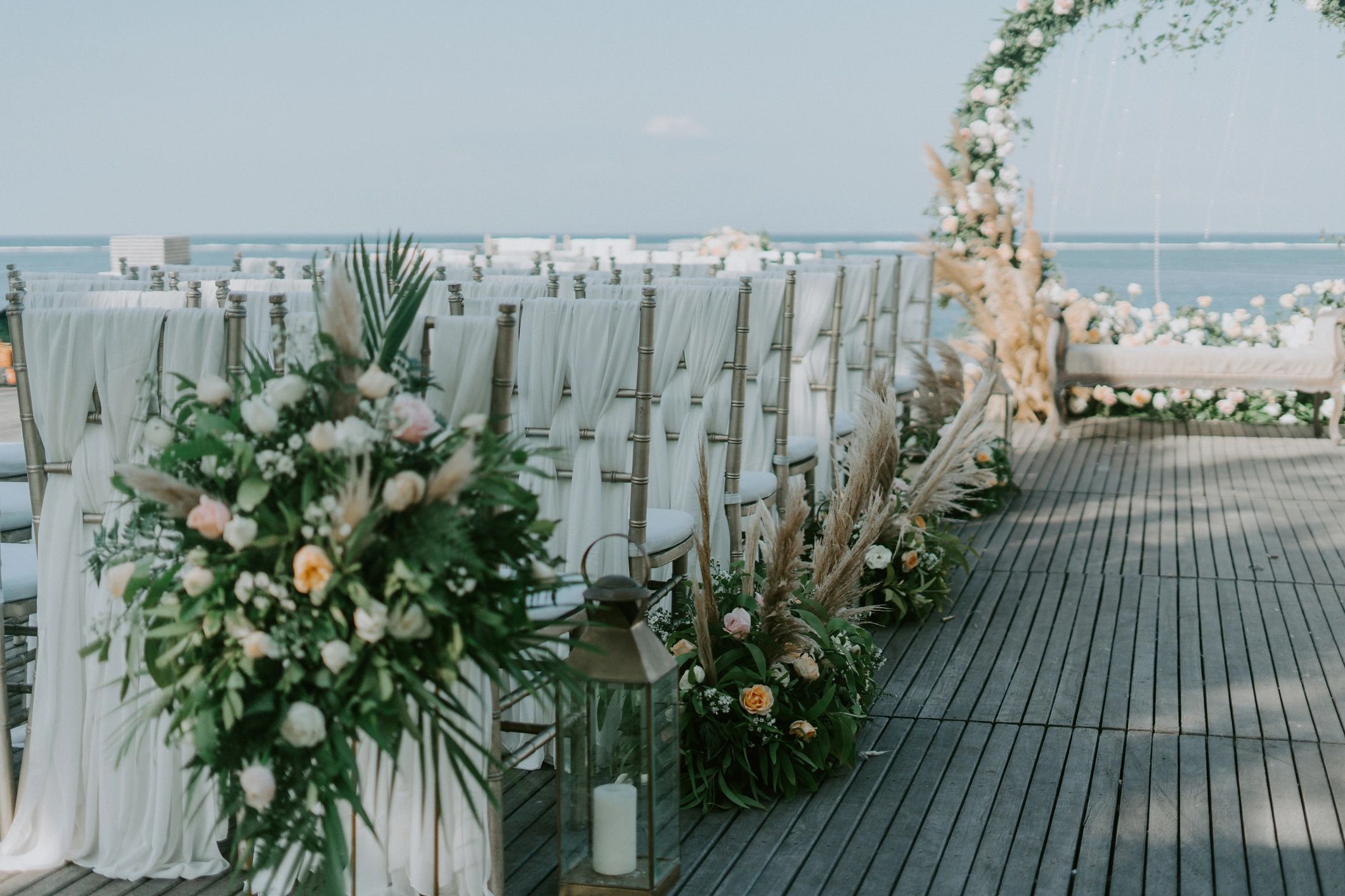 Coastal floral arch for elegant celebrations