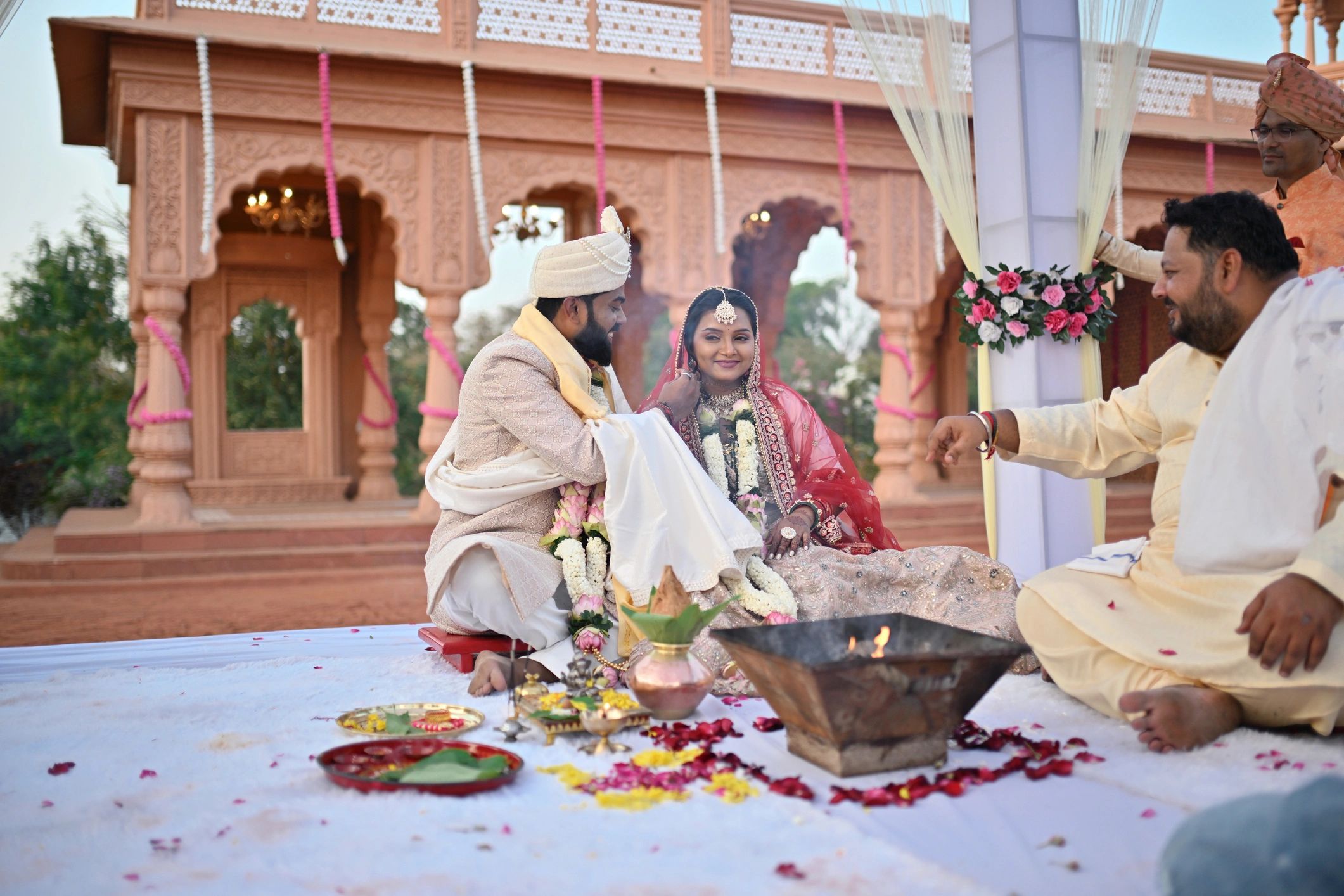 Traditional South Asian wedding ceremony detail