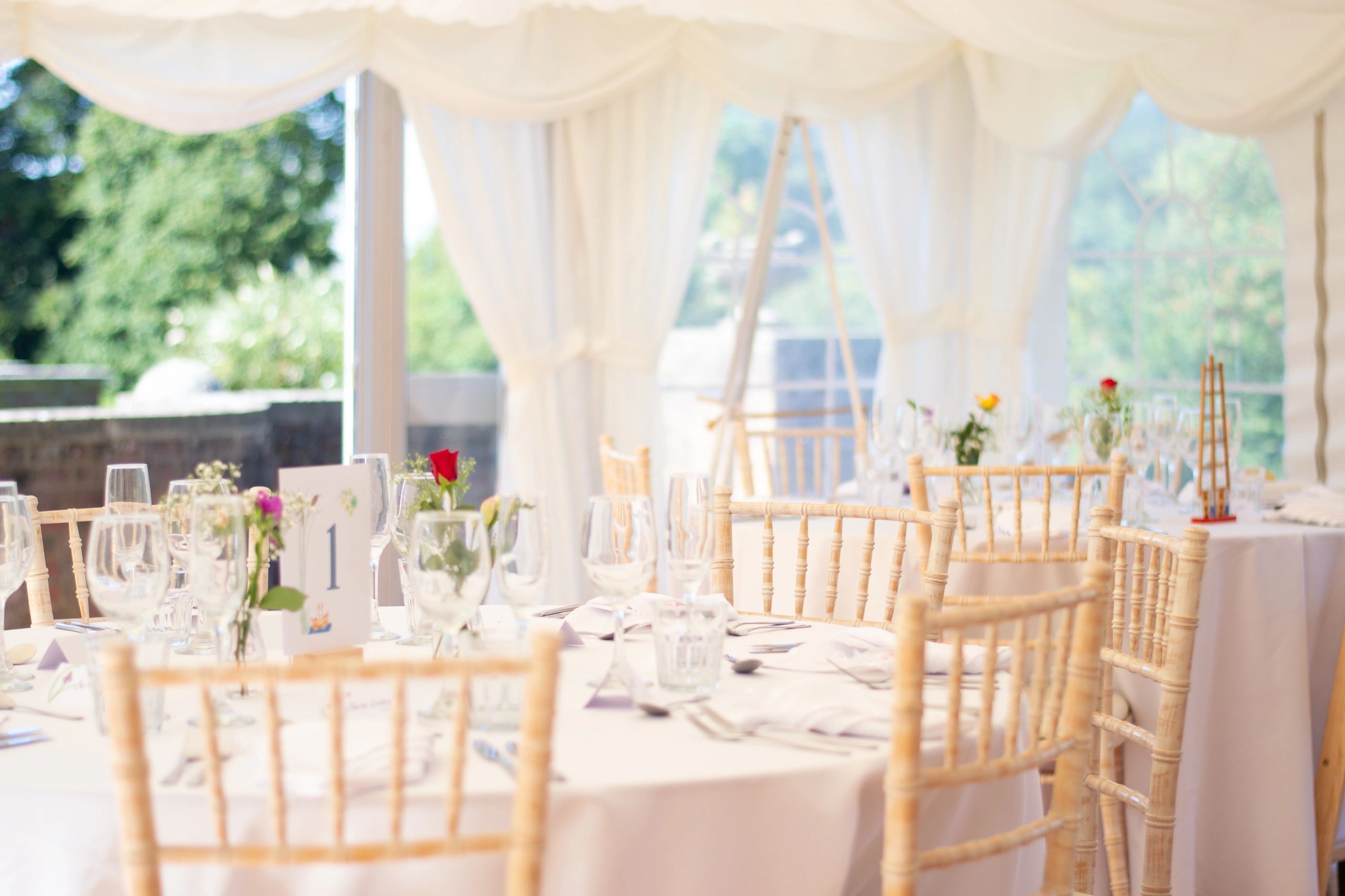 Elegant reception table setup for a luxury event